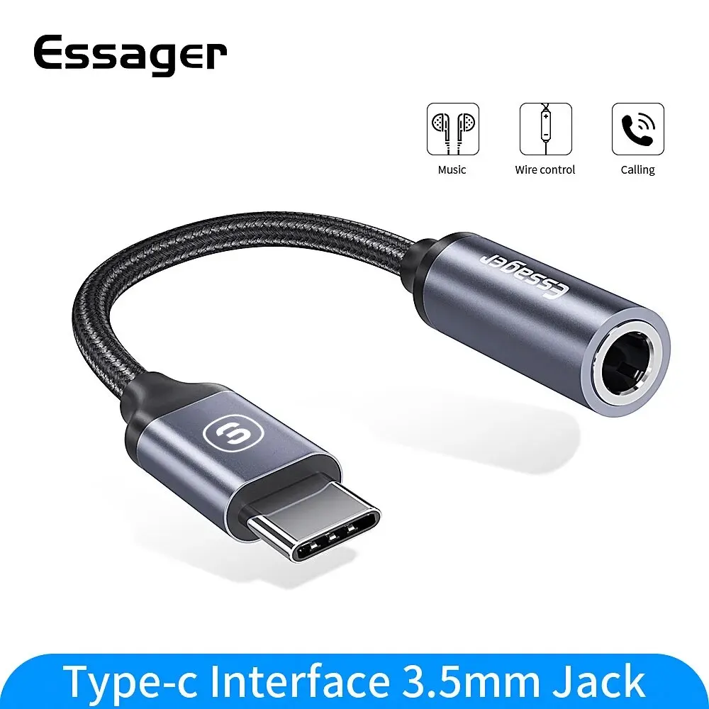 Essager USB tipo C 3.5 Jack adattatore per auricolari USB C a 3.5mm cuffie cavo adattatore