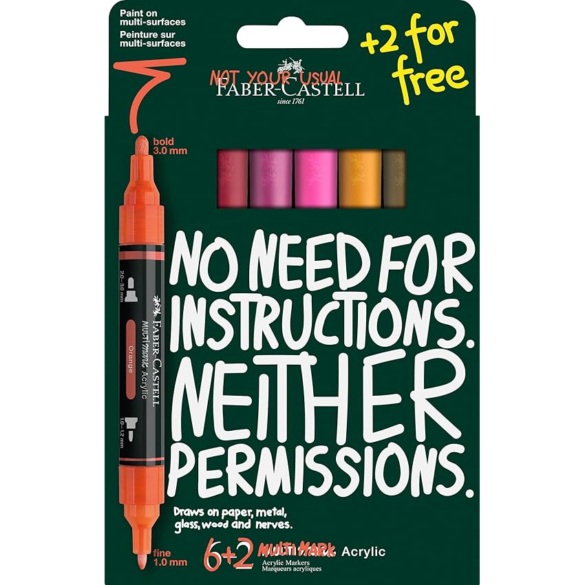 Faber-Castell 186019 - Set di pennarelli acrilici Multimark Faber-Castell 186019 - Set di pennarelli acrilici Multimark