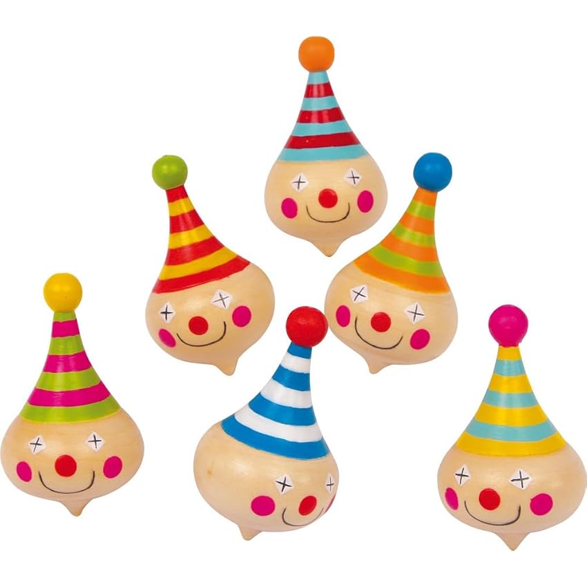 6138 Trottole "Clown" small foot in legno