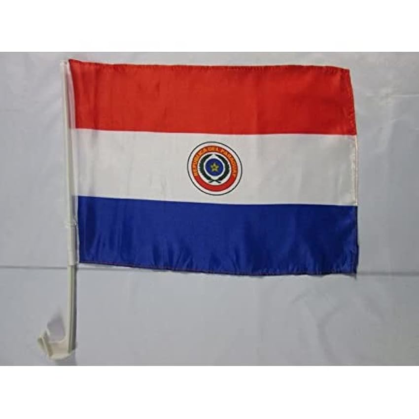 AZ FLAG Bandiera per Auto Paraguay 45x30cm - Bandierina da Auto Paraguaiana 30 x 45 cm