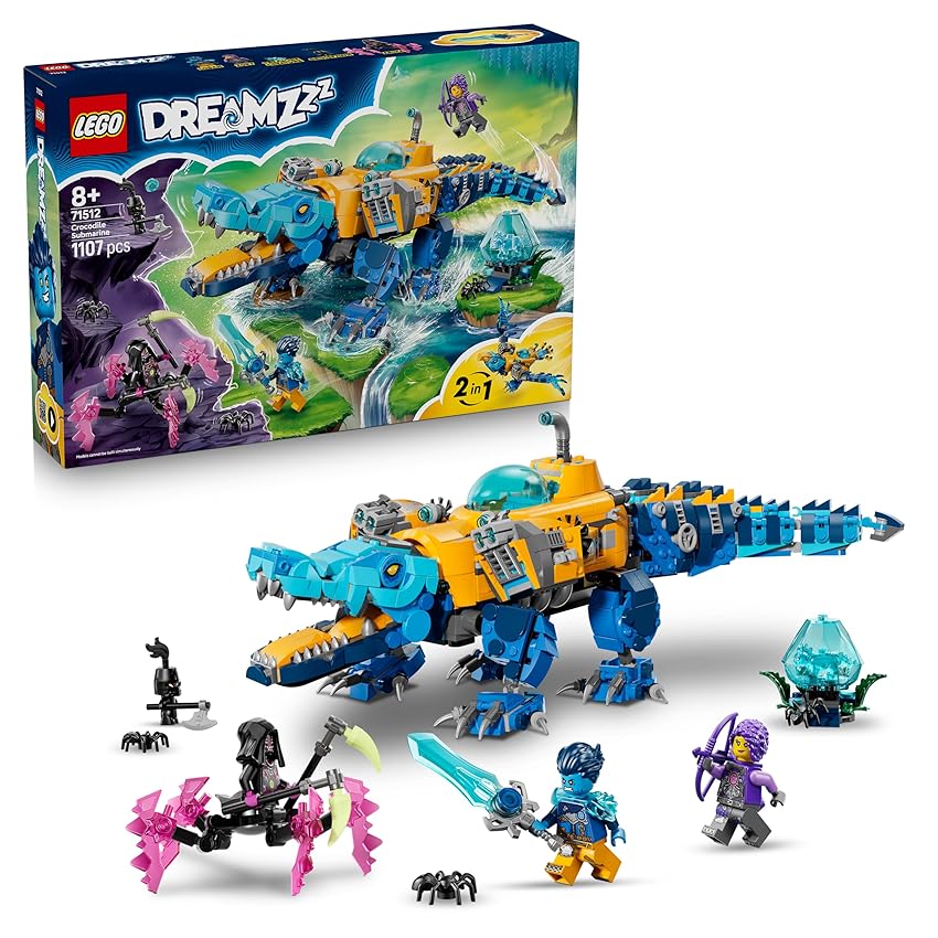 LEGO DREAMZzz 2 in 1 Sottomarino Coccodrillo Giocattolo - Trasformabile in Sottomarino Aquila LEGO DREAMZzz 2 in 1 Sottomarino Coccodrillo Giocattolo - Trasformabile in Sottomarino Aquila