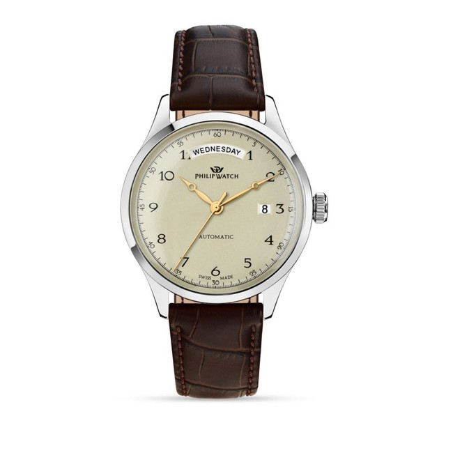 Philip Watch Museum – Orologio Uomo Automatico Pelle Marrone (R8221225001)