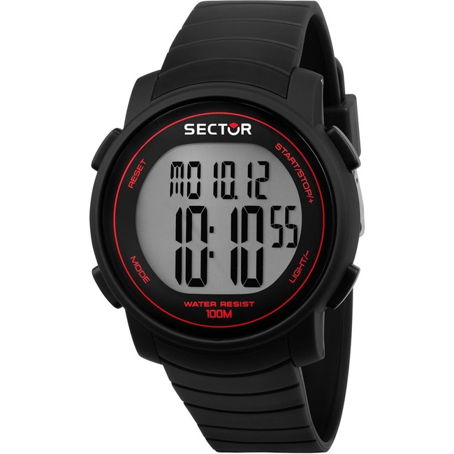 Orologio Uomo SECTOR EX-31 R3251543001 Silicone Nero Chrono Alarm Contapassi