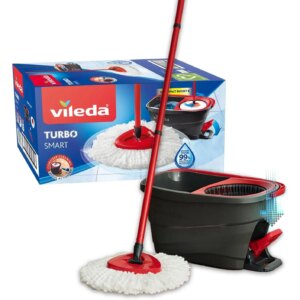 VILEDA Turbo Smart pulizia con scopa completa e secchio con scolapiatti