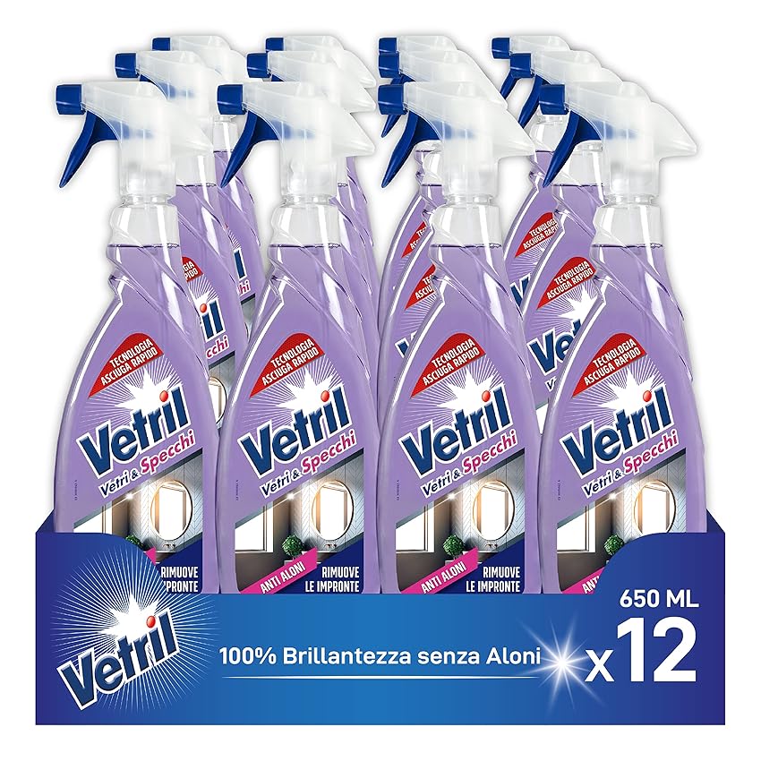 Vetril - Detergente Spray Vetri e Specchi con Azione Anti Aloni