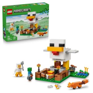 LEGO Minecraft Fattoria di Galline - Giocattolo da Costruire con Minifigure di un Fan della Gallina