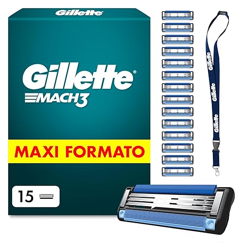 Gillette Mach3 Base 15 Lamette Di Ricambio Per Rasoio Barba Mach 3 Gillette Mach3 Base 15 Lamette Di Ricambio Per Rasoio Barba Mach 3