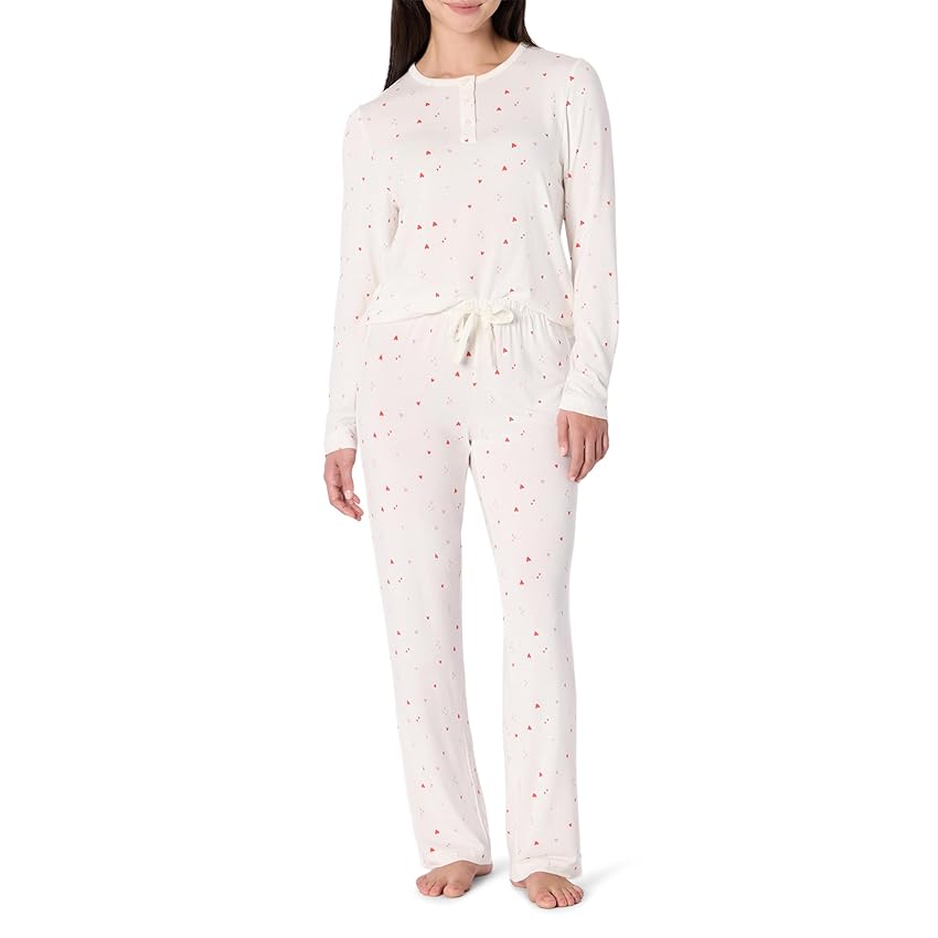 Amazon Essentials x Sofia Grainge Set Pigiama a Maniche Lunghe Stile Henley Donna