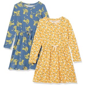 Amazon Essentials Vestito T-Shirt con Elastico in Vita a Maniche Lunghe Bambine e Ragazze