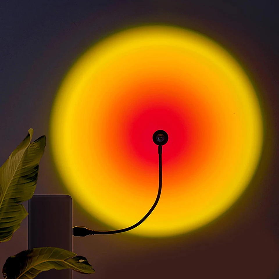 1x USB Lampada da tramonto LED Arcobaleno Neon Proiettore di luce notturna Fotografia