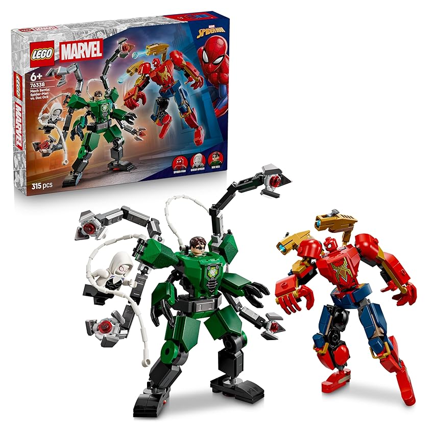 LEGO | Marvel Battaglia Mech: Spider-Man vs. Doc Ock - Giocattolo dei Supereroi con 2 Action Figure
