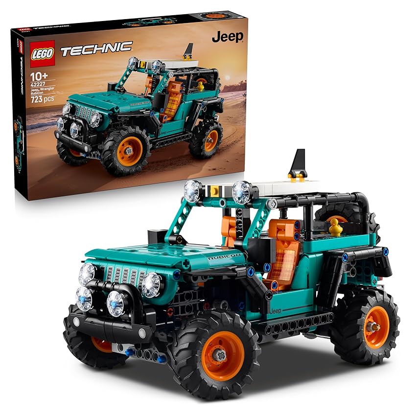 LEGO Technic SUV Jeep Wrangler Rubicon Giocattolo - Modello di Macchina Fuoristrada con Motore V6