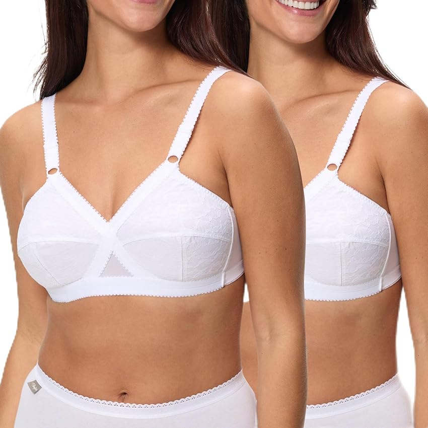 Playtex Confezione da 2 Reggiseni Senza Ferretto Classici Criss Cross Donna x2