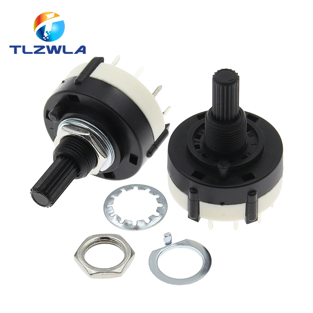 1PCS RS26 Plastica 4 Poli 3 Posizioni Rotary Band Switch 2 Poli6 Posizione 1 Pole12