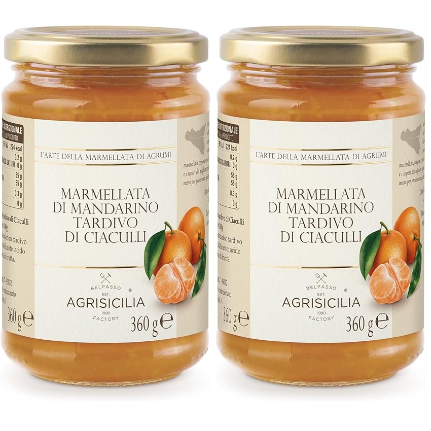 Agrisicilia Marmellata di Mandarino Tardivo di Ciaculli (Confezione da 2)