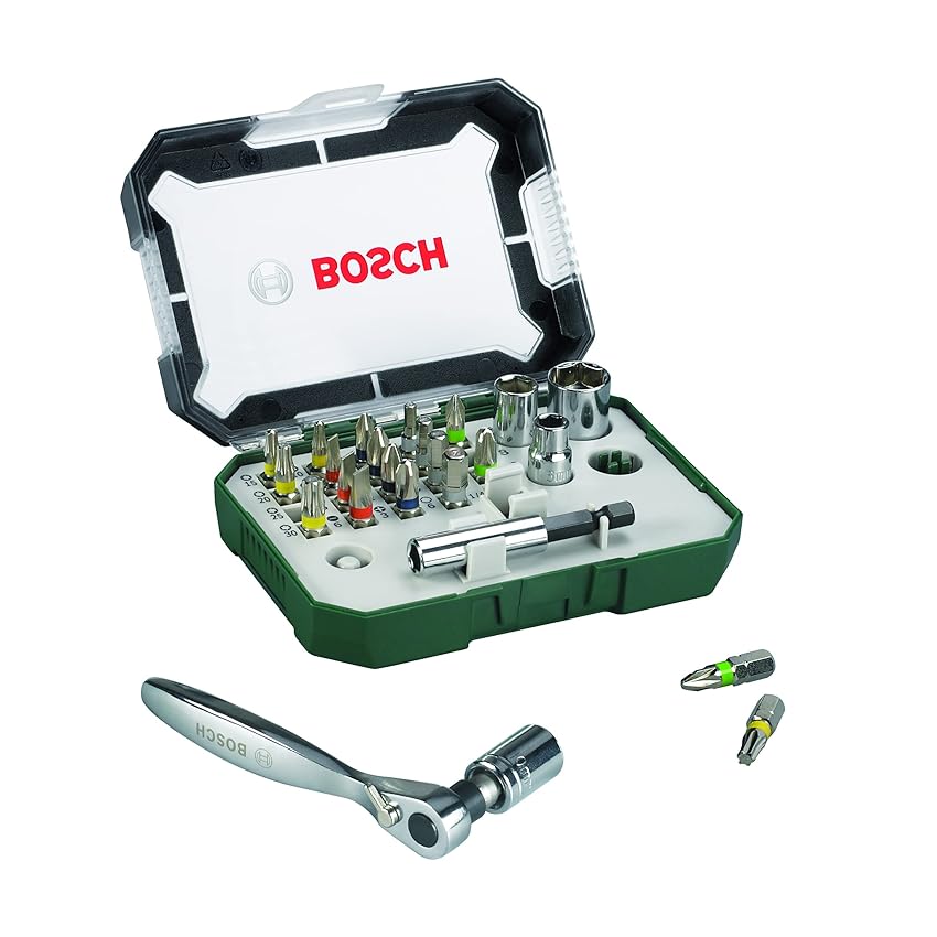 Bosch 26 pz. Set di Bit di Avvitamento con Cricchetti Bosch 26 pz. Set di Bit di Avvitamento con Cricchetti