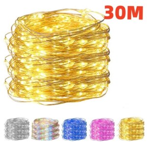 10/20/30M USB LED Luci Della Stringa di Rame Filo di Argento Ghirlanda di Luce Impermeabile