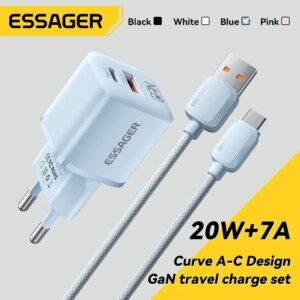 Essager 20W GaN USB tipo C caricabatterie PD Fast Charge Phone QC 3.0 caricabatterie