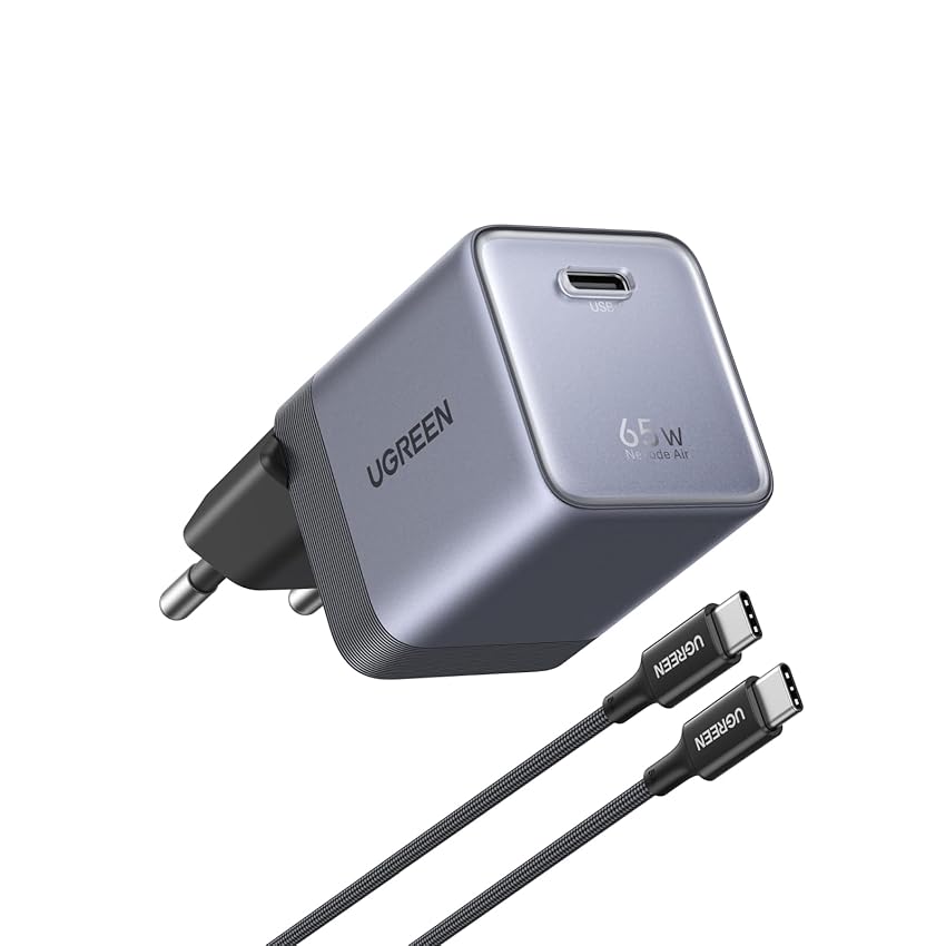 UGREEN Nexode Air 65W Caricatore USB C Ricarica Rapido GaN II Alimentatore con Cable