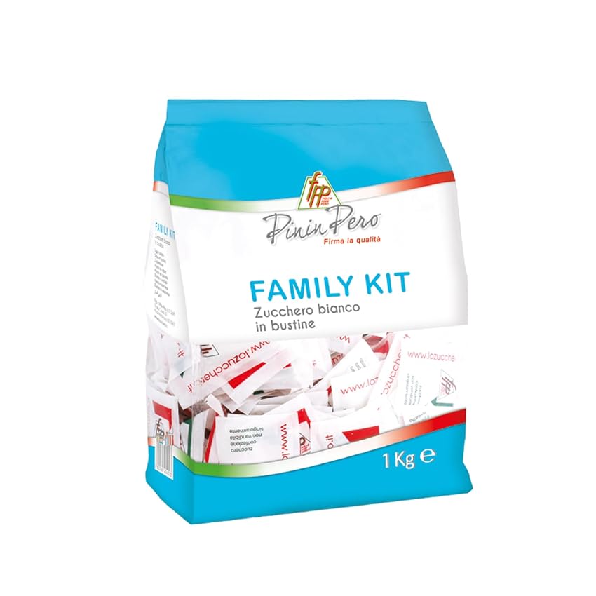 Pinin Pero Zucchero Bianco in bustine 1 Kg - Kit Family 150 bustine da 6