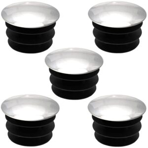 5x Tappi tondi alettati puntali plastica copriforo cromo mobilia piede tubi