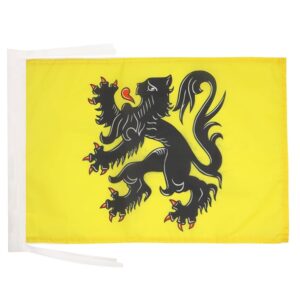 AZ FLAG Bandiera Fiandre 45x30 cm - Bandierina Regione Fiamminga In Belgio 30x45 cm Cordicelle