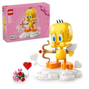 LEGO Titti - Uccellino Giocattolo - Modello Looney Tunes da Esposizione con Mazzo di Fiori