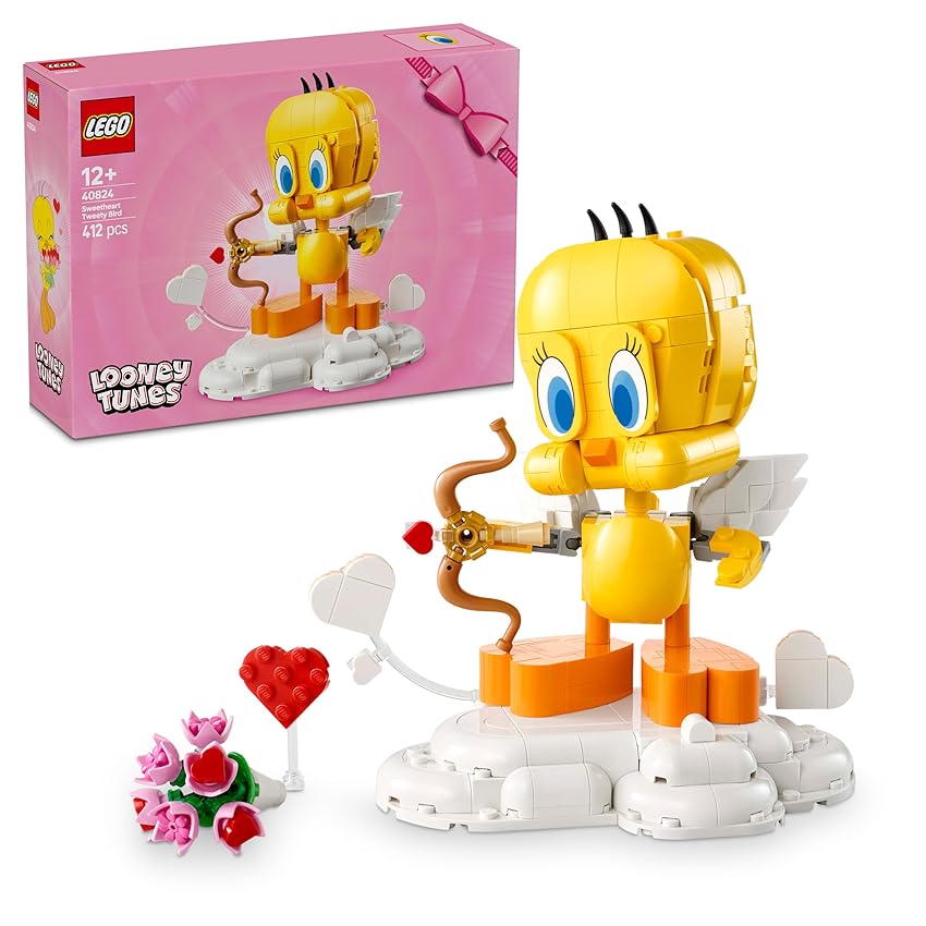 LEGO Titti - Uccellino Giocattolo - Modello Looney Tunes da Esposizione con Mazzo di Fiori LEGO Titti - Uccellino Giocattolo - Modello Looney Tunes da Esposizione con Mazzo di Fiori