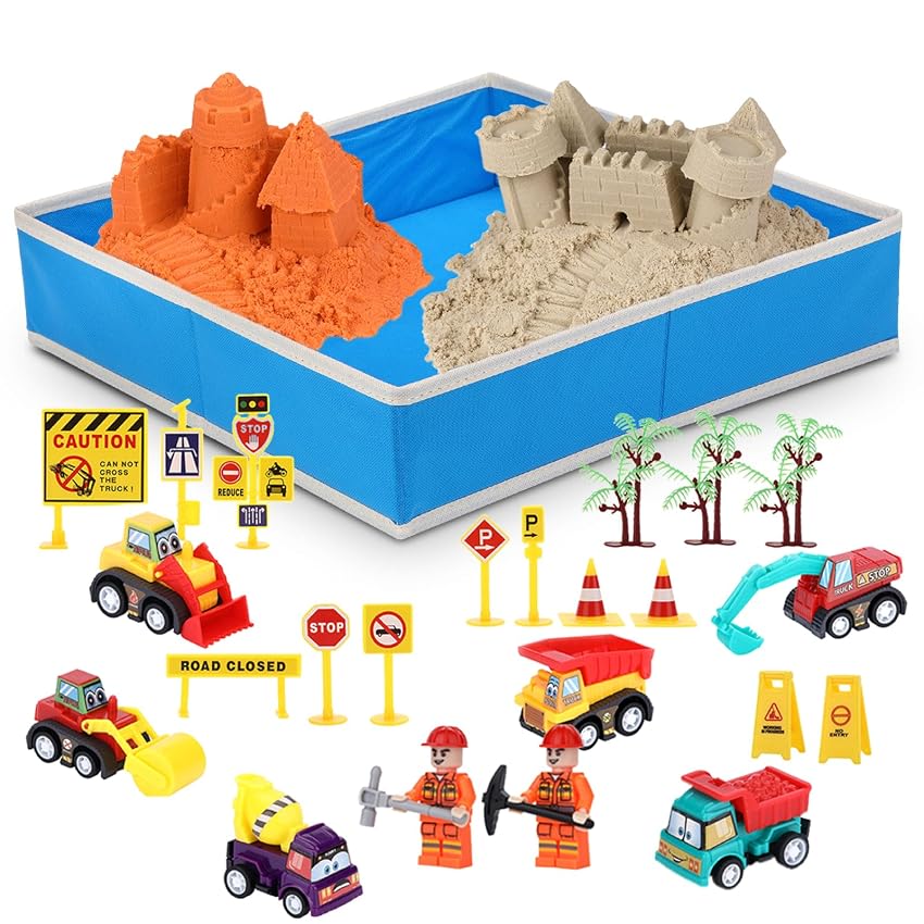 NK Gioco Sabbia Magica per Bambini 2 3 4 5 6 Anni - Set di Costruzione per Bambini