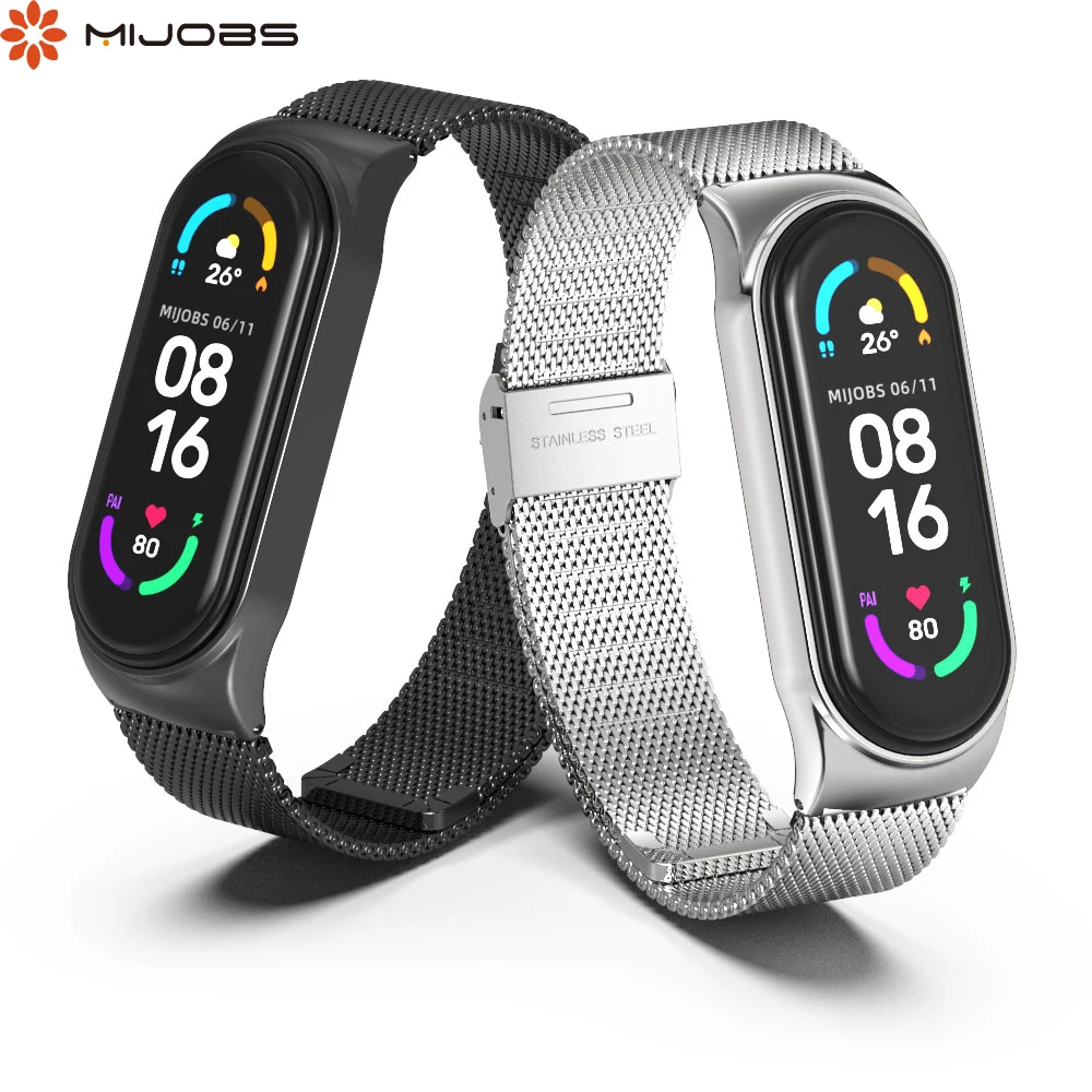 Cinturino per Mi Band 10 9 8 7 6 5 Bracciale milanese in metallo Mi Band 9 Bracciale