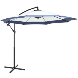 Outsunny Ombrellone da Giardino Ø3x2 m con Base a Croce