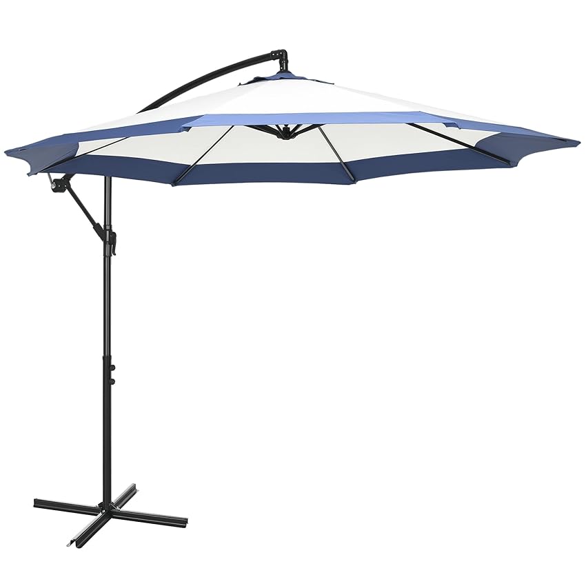 Outsunny Ombrellone da Giardino Ø3x2 m con Base a Croce Outsunny Ombrellone da Giardino Ø3x2 m con Base a Croce