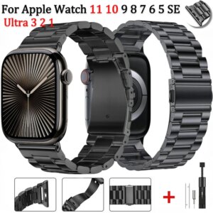Cinturino in metallo per cinturino Apple Watch 46mm 42mm 44mm 45mm 40 41mm cinturino
