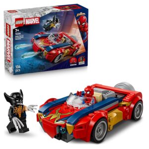 LEGO | Marvel Auto di Spider-Man vs. Venomized Wolverine - Giocattolo dei Supereroi