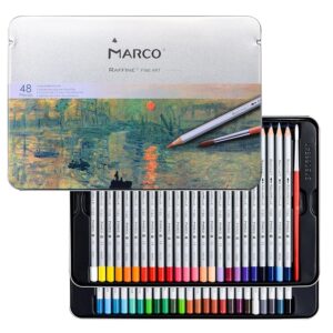 MARCO Matite Colorate 7120-48 Colori Solubili in Acqua - Matite Esagonali in Legno con Pennello