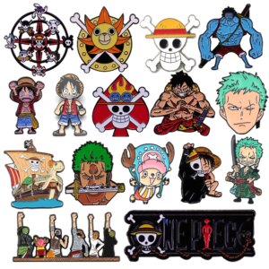 Anime giapponesi One Piece Spille da bavero per zaino Spilla smaltata Uomo Donna Spille