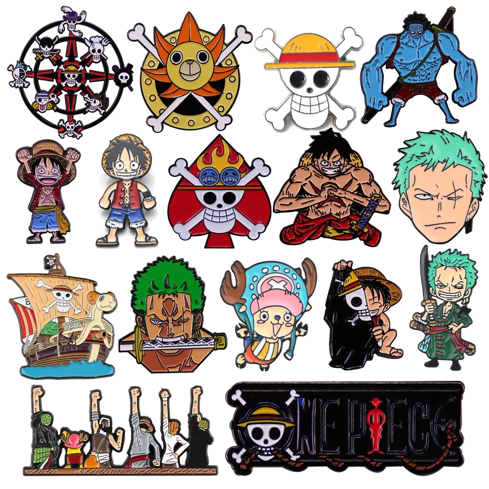 Anime giapponesi One Piece Spille da bavero per zaino Spilla smaltata Uomo Donna Spille