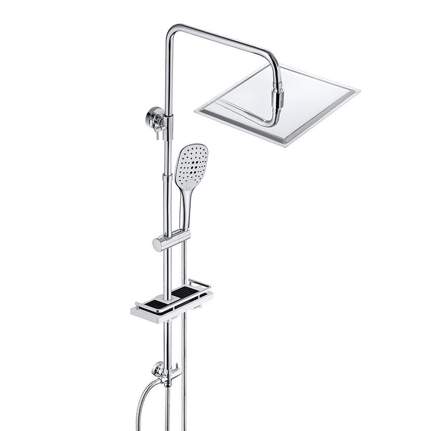 JOHO Colonna Doccia idromassaggio senza Miscelatore con Porta Ogetti Colonna Doccia JOHO Colonna Doccia idromassaggio senza Miscelatore con Porta Ogetti Colonna Doccia