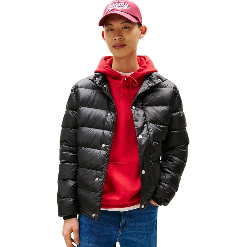 Tommy Jeans Uomo Piumino Light Down con Chiusura a Bottoni