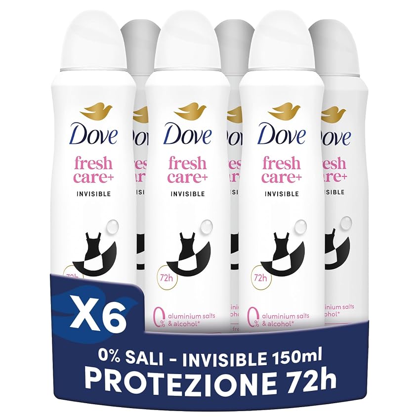 Dove Deodorante Spray Fresh+ Care 0% Sali Invisible Dove Deodorante Spray Fresh+ Care 0% Sali Invisible