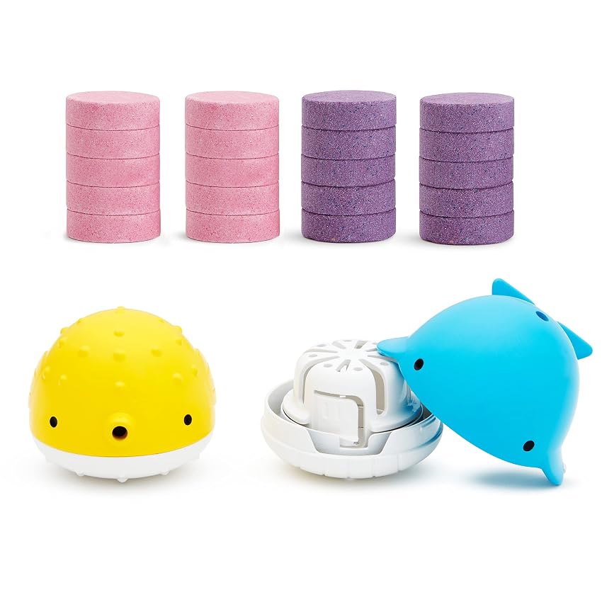 Munchkin Colour Buddies Baby Bath Bombs & Toy Dispenser Set | Baby Bath Toys & Shower