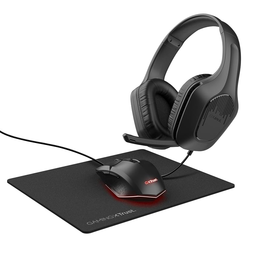 Trust Gaming GXT 790 Tridox Pacchetto Gaming 3-in-1 - Cuffie Leggere con Driver da 50 mm Trust Gaming GXT 790 Tridox Pacchetto Gaming 3-in-1 - Cuffie Leggere con Driver da 50 mm