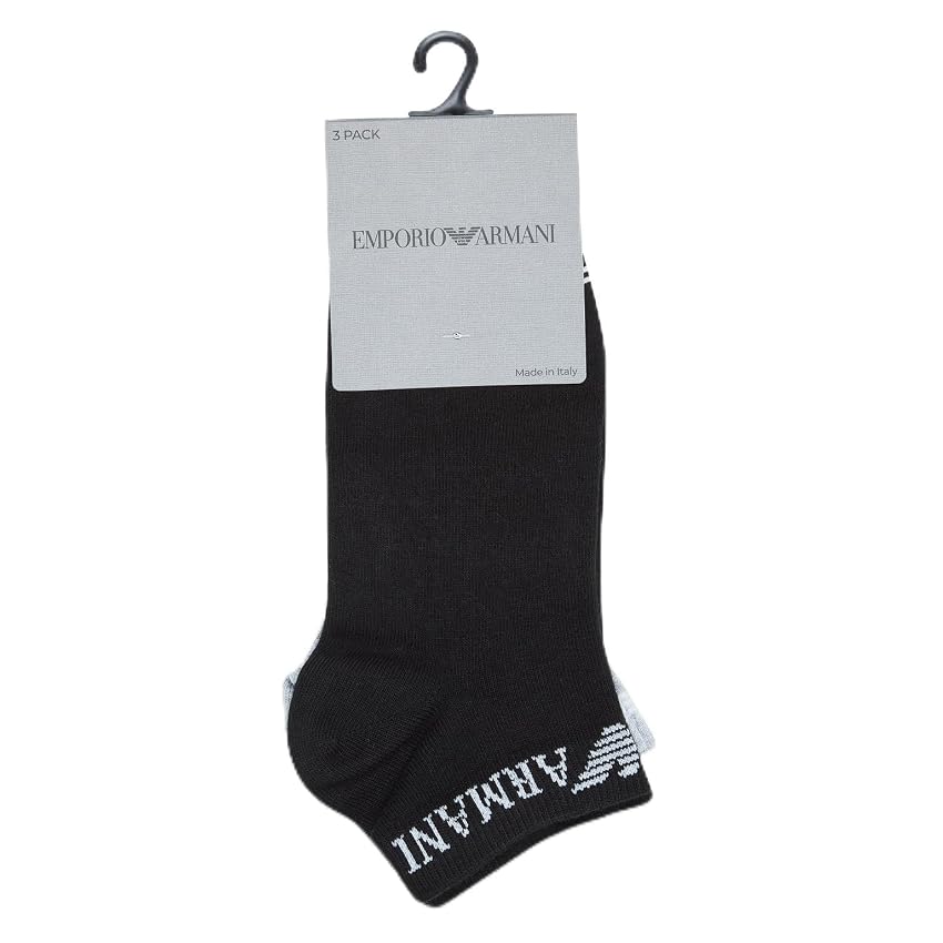 EMPORIO ARMANI CAVIGLIA CALZINI DA DONNA EAGLE NERI TAGLIA UNICA