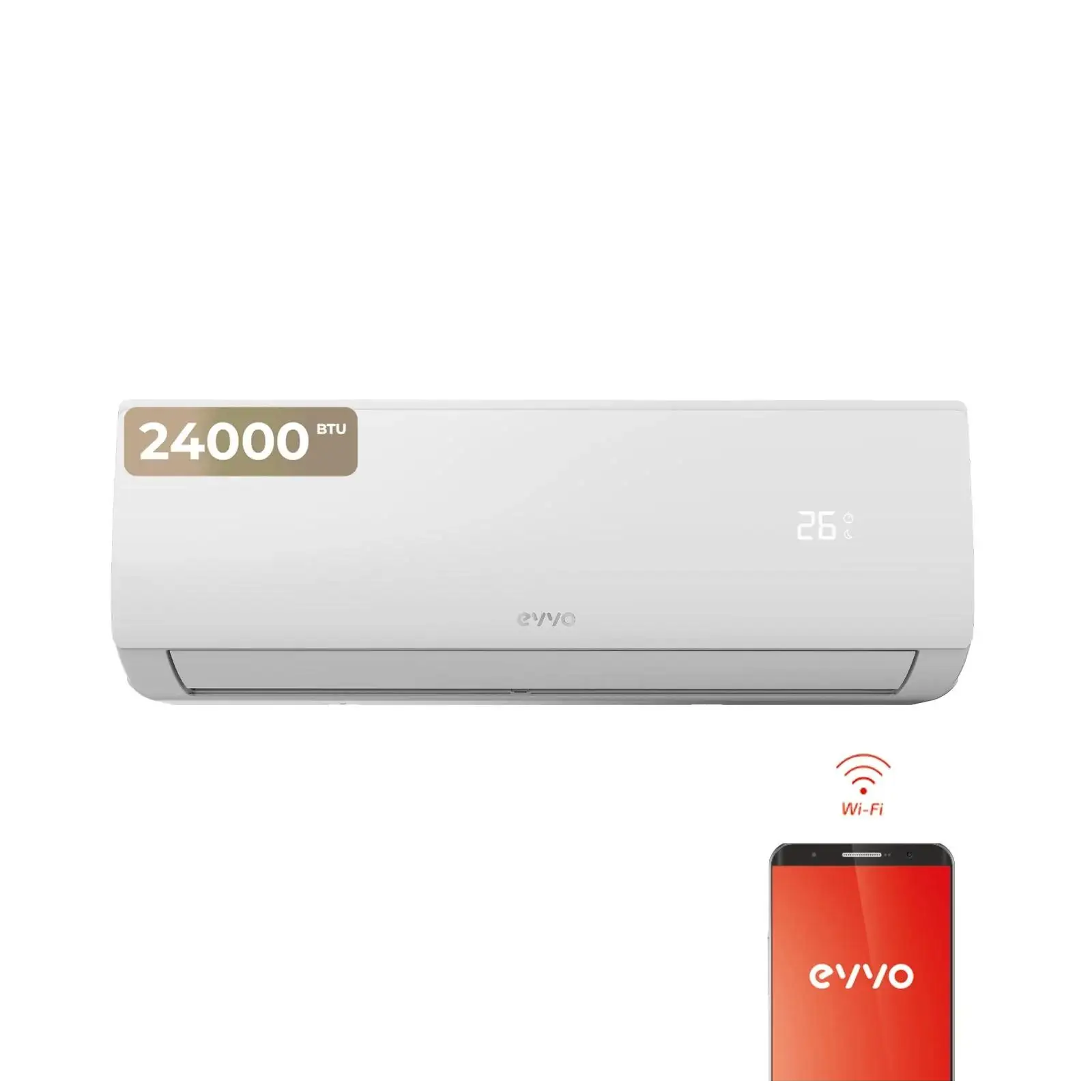 Evvo split inverter hot-cold air conditioner with wifi
