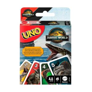 Mattel Games UNO Jurassic World La Rinascita gioco di carte per bambini