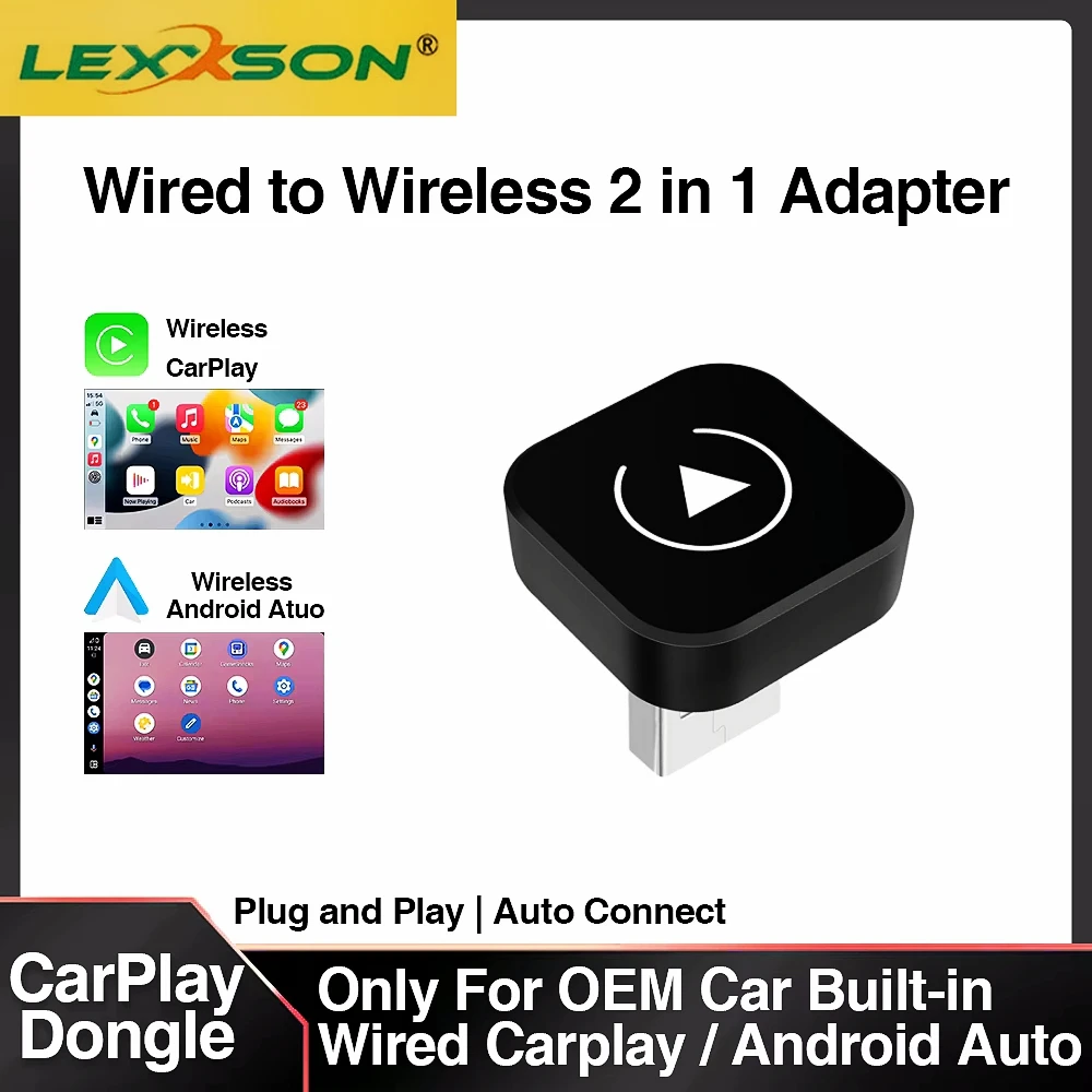 Dongle CarPlay wireless 2in1 Adattatore automatico Android wireless AI Smart Box Sistemi