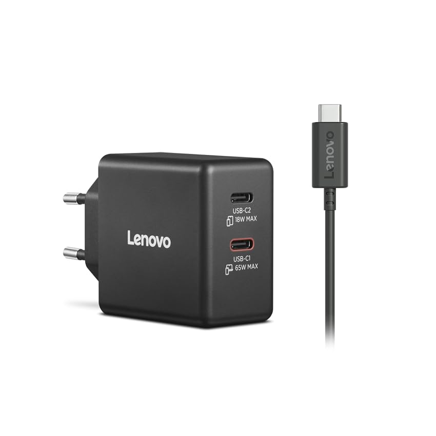 Lenovo Dual USB-C 65W GaN Charger - EU Lenovo Dual USB-C 65W GaN Charger - EU