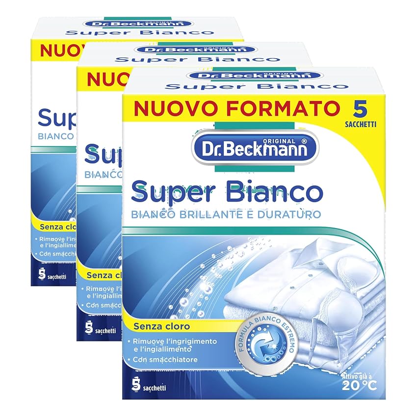 Dr. Beckmann Super Bianco | Rimuove l'ingrigimento | Combatte l'ingiallimento | Rende Dr. Beckmann Super Bianco | Rimuove l'ingrigimento | Combatte l'ingiallimento | Rende