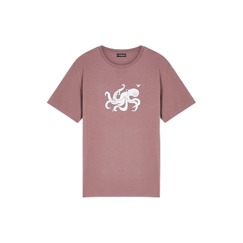T-Shirt Girocollo da Uomo con Stampa Animali Viola XL