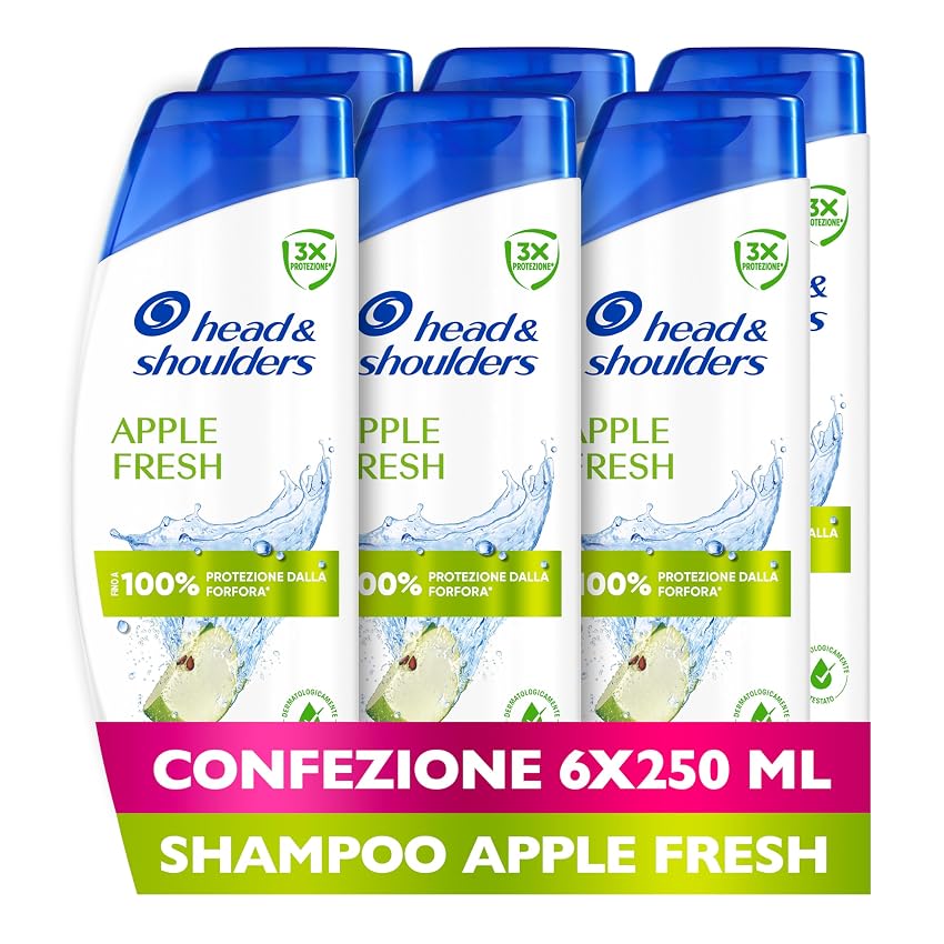Head & Shoulders Apple Fresh Shampoo Antiforfora 250ml Formato Convenienza X6. Uso